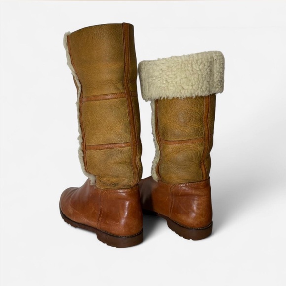 Vintage Tan Shearling Lined Winter Boots - Picture 3 of 8